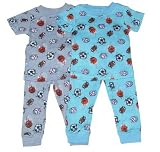 Little Boys' Cotton Loungewear Set with Sports Print