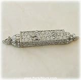 LIMITED EDITION CHAI Swarovski Crystals Mezuzah 4 White Pewter Bejeweled Case Holder Certificate of Authenticity