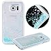 S7 Edge Quicksand Case, Pansonite® Fashion Creative Design Flowing Liquid Floating Luxury Bling Glitter Sparkle Love Heart Hard Case for Samsung S7 Edge (Blue)