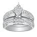 1/2 Carat Marquise and Diamond Bridal Set in 10k White Gold