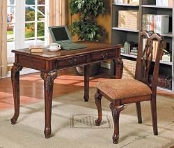 2pc Home Office Writing Desk & Side Chair Set