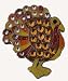 Swarovski Crystal TURKEY Golf Ball Marker w/ Magnetic Ballmarker Hat Clip - THANKSGIVING GOLF!!