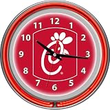 Chick-Fil-A Logo Chrome Double Neon Clock