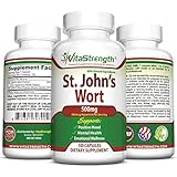 Premium St. John's Wort - 500mg x 100 Capsules - Saint Johns Wort Extract for Mood Support - Promotes Mental Health & Eases Symptoms of Anxiety & Depression