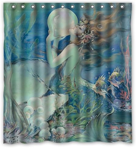 Singing bathroom Vintage Mermaid sea world custom Shower Curtain Bathroom decor fashion design various sizes 36"(W)x72"(H)