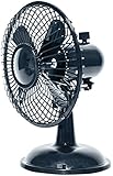 Comfort Zone Oscillating Desk Fan, Black