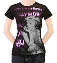 Women's: Marilyn Monroe - Hollywood with Purple Foil T-Shirt, L - Coal