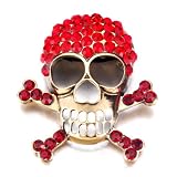 Pugster Mysterious Halloween Skull Red Crystal Brooches And Pins Gift