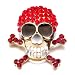 Pugster Mysterious Halloween Skull Red Crystal Brooches And Pins Gift