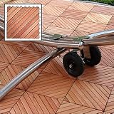 Eucalyptus Diagonal Snapping Deck Tiles - Box of 10 (Natural Wood) (1H x 11W x 11D)