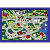 Kids Area Rug - Street Map Grey Design