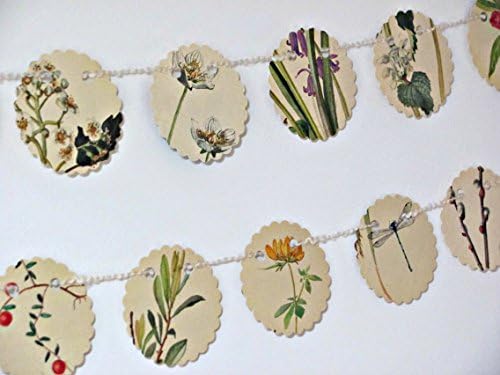 Wedding backdrop. British countryside mini flags banner. Vintage watercolour illustrations.