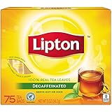 Lipton Black Tea Bags, Decaffeinated 75 ct (Pack of 2)