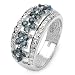1.05 Carat Genuine Sapphire Rounds &amp; Diamond Accents Sterling Silver Ring