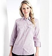Petite Pure Cotton Turn-Up Sleeve Stripe Shirt