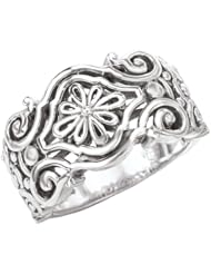 925 Silver Wide Filigree Design Ring- Sizes 6-8