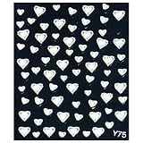 1 Bogen 3D Design Nail Sticker Y75 weisse Herzen Nagelsticker - Nailsticker selbstklebend