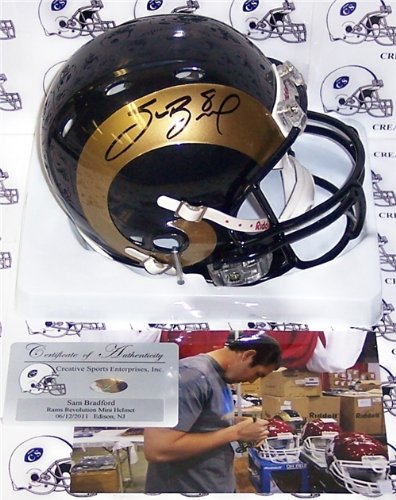 Sam Bradford Autographed/Hand Signed St. Louis Rams Mini Helmet