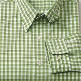 Windowpane Wrinkle \ Stain Resistant Long Sleeve Sport Shirt