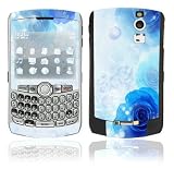 Blue Neon Rose Design Decal Skin Sticker for BlackBerry Curve 8330 Cell Phone