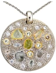 Rough & Polished Diamond Pendant Art Work Piece 18K Gold