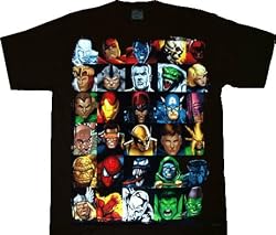 Marvel Superheroes Head Strong Black T-shirt Tee