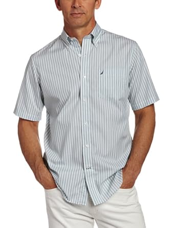 Nautica Men Big-Tall Saturated Stripe Short Sleeve Shirt