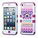 Apple iPod Touch 5th 6th Generation Gen 5 Case - Wydan (TM) TUFF Kickstand Impact Hybrid Hard Gel Shockproof Case Cover For Apple iPod Touch 5th Generation Gen 5 - Pink Chevron