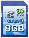 RAM Components 8GB SDHC Class 6 High Speed Professional Speicherkarte - Secure Digital High Capacity (SD HC Card) - inkl. Case und USB-Lesegerät Flexistick