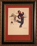 Grandpa and Me Ice Skating - Print - Norman Rockwell - 12x15
