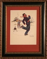 Grandpa and Me Ice Skating - Print - Norman Rockwell - 12x15