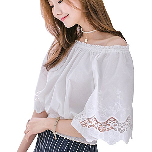 (ノーブランド品) トップス オフショル オフショルブラウス ブラウス オフショルトップス レディース レース 肩出し 肩出しトップス 透け感