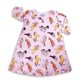 Sara's Prints - Girls Long Sleeve Horse Nightgown, Pink