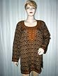Womens Trendy Fashion Printed Crepe Tunic Top Copper Brown Kurti XL