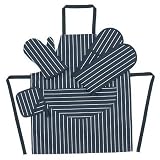 Navy Butcher Stripe Apron
