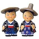 Japanese Samurai couple dolls, figurines, handmade gift