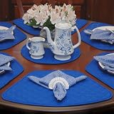 Royal Blue Quilted Wedge-Shaped Placemat for Round Tables