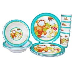Garfield & Odie 12 Piece Melamine Tableware Set