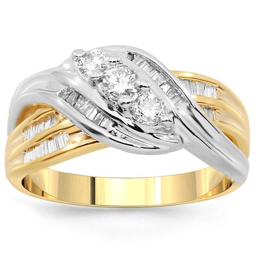 14K Yellow Gold Womens Diamond Wedding Band 0.93 Ctw