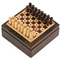 3 Inch Rosewood Pegged Mini Travel Chess Set