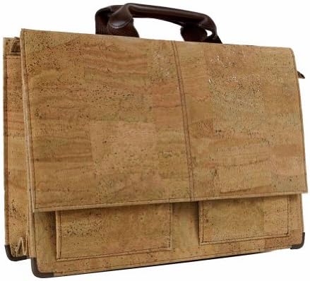Corkor - Mens Briefcase made from Cork Light Brown