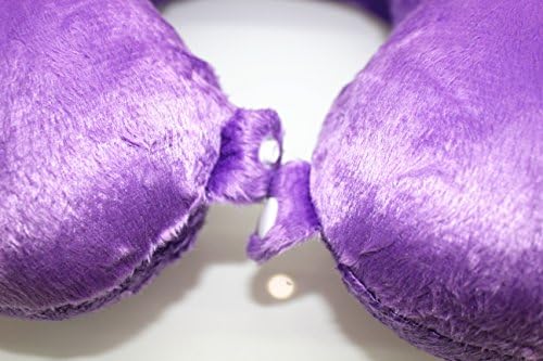 100% Memory Foam Travel Cushion Neck Pillow Best for Car Airplane Train or Home Use (Purple)