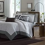 Madison Park Sasha 7 Piece Comforter Set - Grey - Cal King