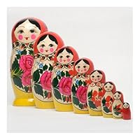 Hand-Carved And Hand-Painted Russian Nesting Doll: Red Babushka by Ashton Drake