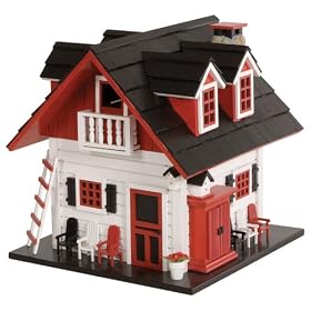 Le Petit Chalet LPC-1016 Coventry Bird House - Red, White and Black by 