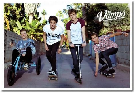 The Vamps Group Poster White Framed - 96.5 x 66 cms (Approx 38 x 26 inches)