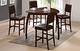 IMAGE OF Beautiful Design Wooden Dining Table with Solid Top and 4 Wooden Legs Brown Faux Leather Chairs in Brown Finish #PD F21326,f11063