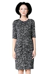 Striped Print Geometric Print Plaid Print Round Neck Polyester  Dress