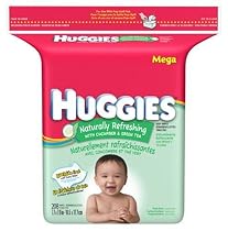 Huggies Naturally Refreshing Cucumber & Green Tea Baby Wipe Refills, 208-Count Pack (Pack of 3)