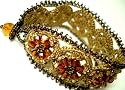 Crystal Flower Crochet Beaded Bracelet Topaz Brown "Wise Path" - Fair Trade